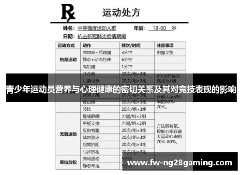 青少年运动员营养与心理健康的密切关系及其对竞技表现的影响 青少年运动员营养与心理健康的密切关系及其对竞技表现的影响